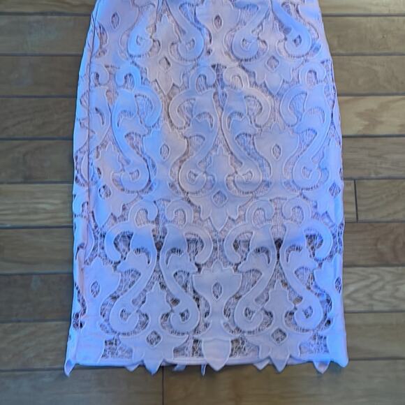 NWT Bardot Light Pink Lace Sheath Dress Size 8 - Picture 5 of 9